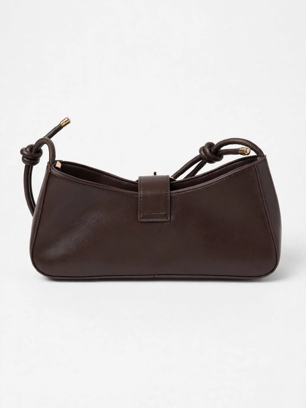 Classic Knot-Detail Shoulder Bag in Dark Brown